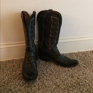 Black lucchese cowboy boots